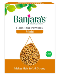 Banjara's Methi Hair Care Powder - Makes Hair Soft & Strong - Reduces the Occurrence of Dandruff- Soothes And Moisturizes the Scalp & Stimulates Hair Growth - 100g