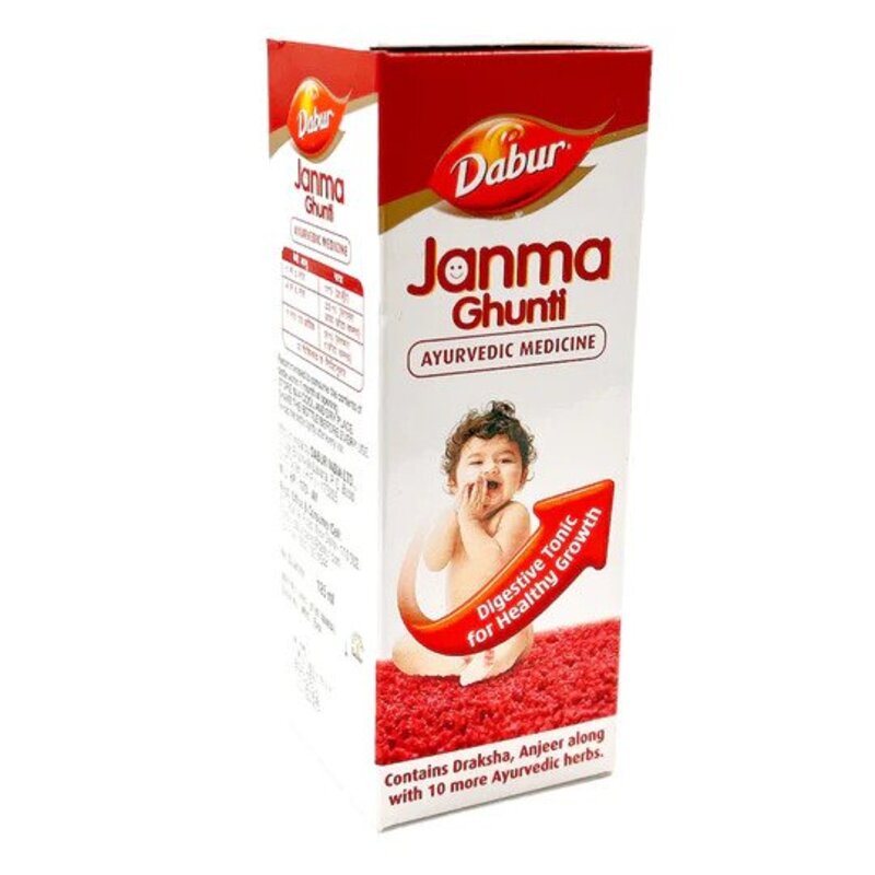 Dabur Janma Ghunti Ayurvedic Medicine - Digestive Tonic for Healthy Growth - 125 ml