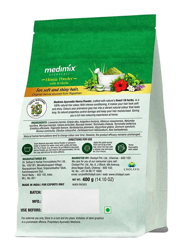 Medimix Ayurvedic Henna Powder, 400gm, Multicolour