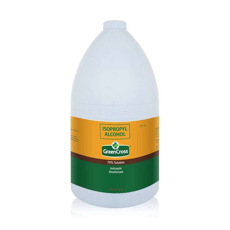 

Green Cross Isopropyl Alcohol 70% Solution - Antiseptic Disinfectant - Gallon Bottle - 3785 ml