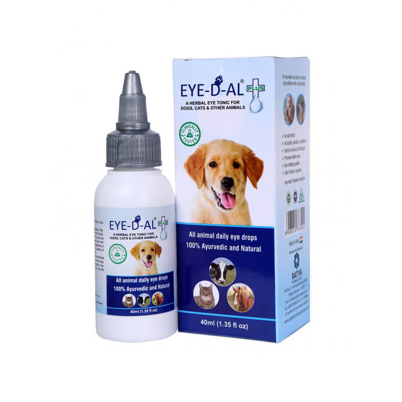 Eye-D-Al Plus Herbal Eye Tonic For Dogs,Cats & Other Animals - 100 % Ayurvedic and Natural - All Animal Daily Eye Drops - 40 ml