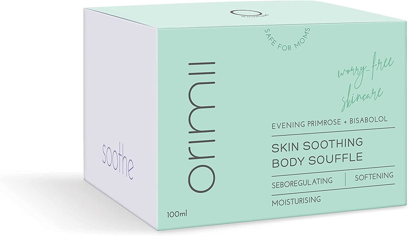 Orimii Skin Soothing Body Souffle Moisturizer Cream Seboregulating, Softening Soothe Itchy Skin Evening Primrose and Bisabolol 100ml