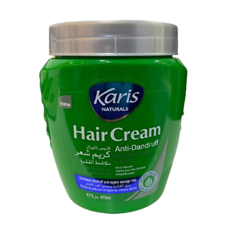 

Karis Naturals Anti-Dandruff Hair Cream - With Lemon, Cactus & Tea Tree - Eliminates Dandruff & Repairs Damage Hair - 475ml