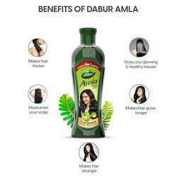 Dabur Amla Hair Oil - Stronger, Longer, Thicker Hair - 180ml