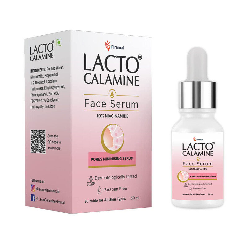 

Lacto Calamine Face Serum 10% Niacinamide with Anti-Pollution Active - Pores Minimising Serum - No Added Fragrance & Dermatologically Tested - For All