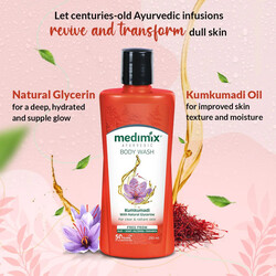 Medimix Kumkumadi Body Wash with Natural Glycerine - For Clear & Radiant Skin - Free from SLES, Soap, Alcohol & Paraben - 300 ml