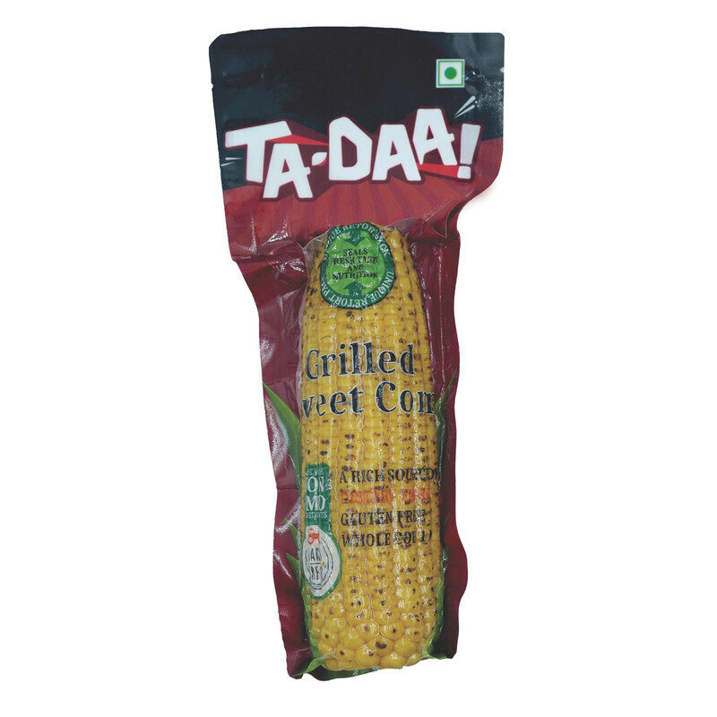 

Tadaa TA DAA Grilled Sweet Corn - Ready-to-Eat Single Cob In - Tastes Yummy & Natural Sweetness - Rich in Fibre & Anti-Oxidants - No Preservatives & No Addi