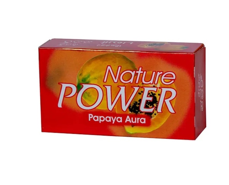 Nature Power Papaya Aura Soap - Moisturizes the Skin - Eliminate Dead Skin Cells - 125 gm