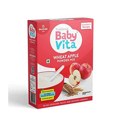 BabyVita Wheat Apple Powder Mix - No Preservatives, No Added Vitamins & Minerals - Natural Ingridients - 300 Grams
