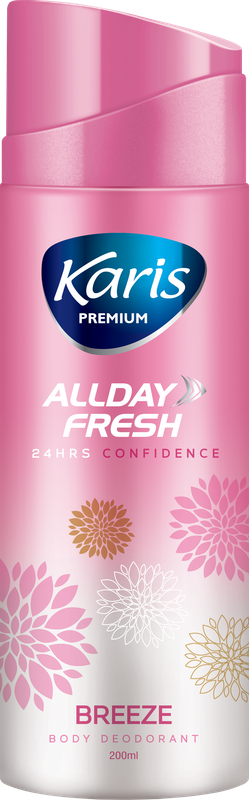 

Karis Premium All Day Fresh Breeze - Body Deodorant - Provides 24 hrs of Odor Protection - Keeps you Fresh and Active - 200 ml