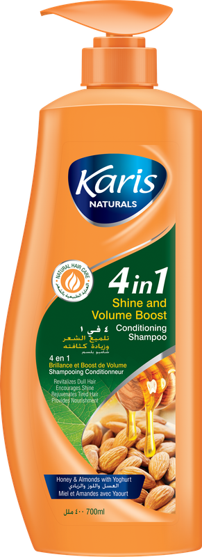 

Karis Naturals 4 in 1 Shine & Volume Boost Conditioning Shampoo -Strengthens Hair Roots & Smoothes Hair Cuticles - 700 ml