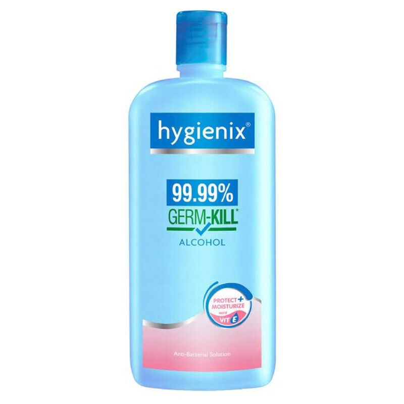 

Hygienix Alcohol Anti-Bacterial Solution - 99.99% Germ Protection - With 4x Moisturizing Power & Vitamin E - Keep Skin Soft & Fragrantly Smooth - 250