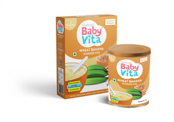 BabyVita Wheat Banana Powder Mix - No Preservatives & No Added Vitamins & Minerals - Natural Ingridients - 300 Grams