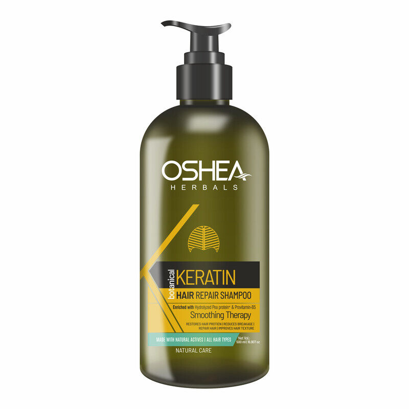 

Oshea Herbals Keratin Hair Repair Shampoo - Smoothing Therapy - Reduces Hair Breakage - With Pea Protein & Provitamin B5 - For All Hair Type - 500ml