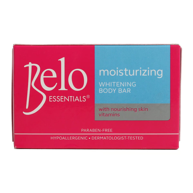 Belo Essentials Moisturizing Whitening Body Bar Soap - With Nourishing Skin VItamins - Paraben-Free, Hypoallergenic & Dermatologist-Tested - 90 grams