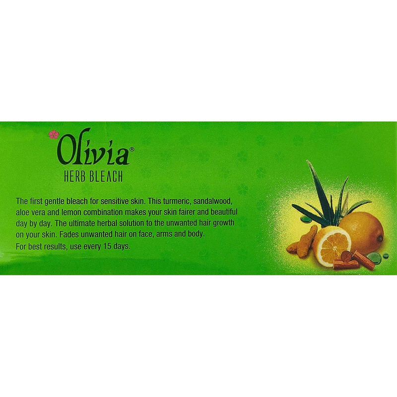 Olivia Herb Bleach With Turmeric, Sandal Wood, Aloe Vera & Lemon - For Sensitive Skin - Makes Your Skin Fairer & Beautiful - 300 g