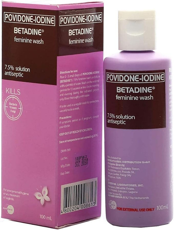 Betadine Povidone-Iodine Feminine Wash - 7.5% Solution Antiseptic - Kills Bacteria, Virus & Fungi - Relieves Itching & Irritation - Treatment of Vaginitis - 100ml