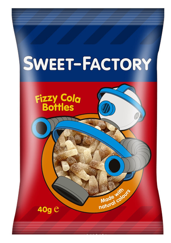 Sweet Factory Fizzy Cola Bottles - Gummy Sweet Candies - Made With Natural Colours - 40 gm