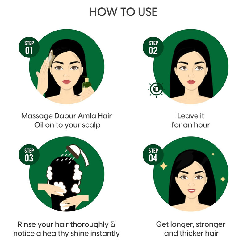 Dabur Amla Hair Oil - Stronger, Longer, Thicker Hair - 180ml