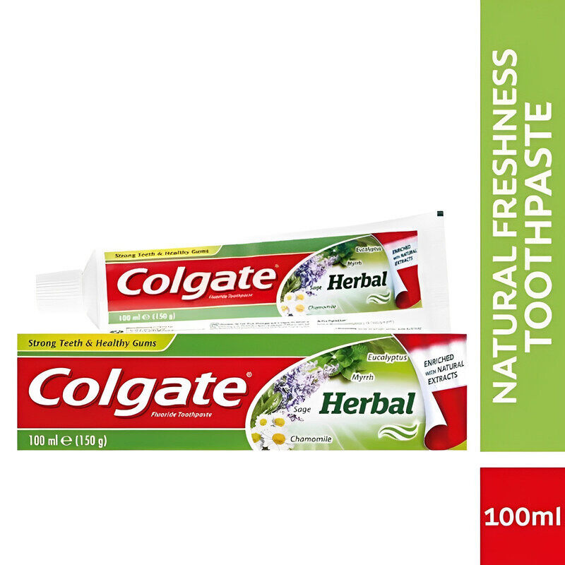 

Colgate Herbal Toothpaste - Enriched with Natural Extracts - Strong & Healthy Gums - With the Goodness of Eucalyptus, Myrrh, Sage, Chamomile - 100 ml