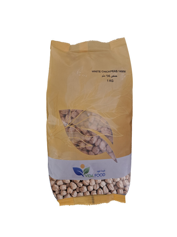 Vida Food White Chick Peas 14 mm - Free from GMO and Natural - Rich with Protein, Fiber, Vitamins & Minerals - 1 kg