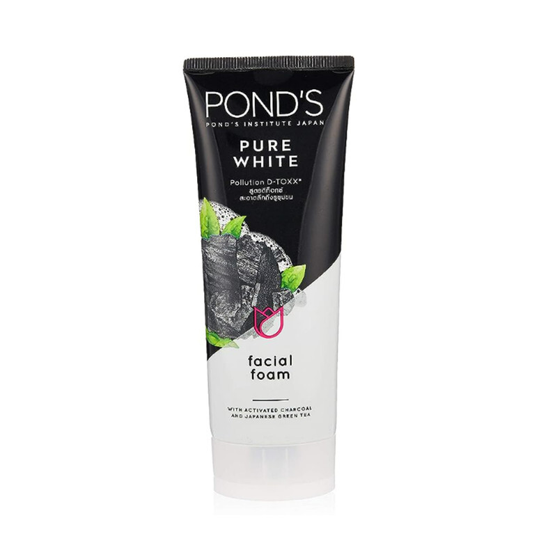 Pond's Pure White Deep Facial Foam With Activated Charcoal And Japanese Green Tea - Brightening Facial Foam - 100 g