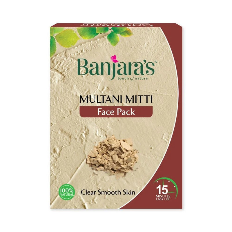 Banjara's Face Pack Multani Mitti - Cleansing & Rejuvenate the Skin - Absorbs Excess Oil - 100g