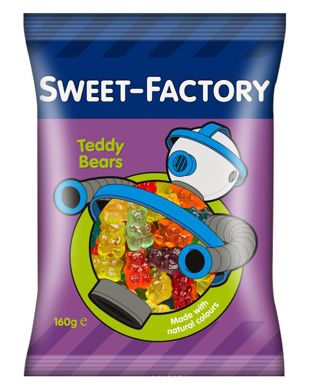 Sweet Factory Teddy Bears - Chewy & Gummy - Fruity Flavors - Made With Natural Colours - 160 gm
