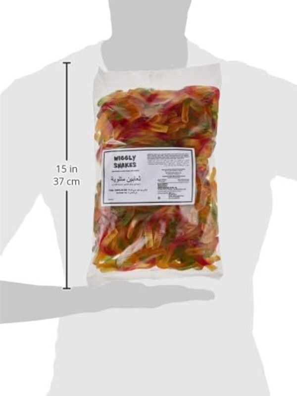 Sweet Factory  Wiggly Snakes - Can be used for Any Parties, Candy Buffet & Ice Cream Toppings - Fruity Flavors (Strawberry, Apple, Grape & more) - 2 kg