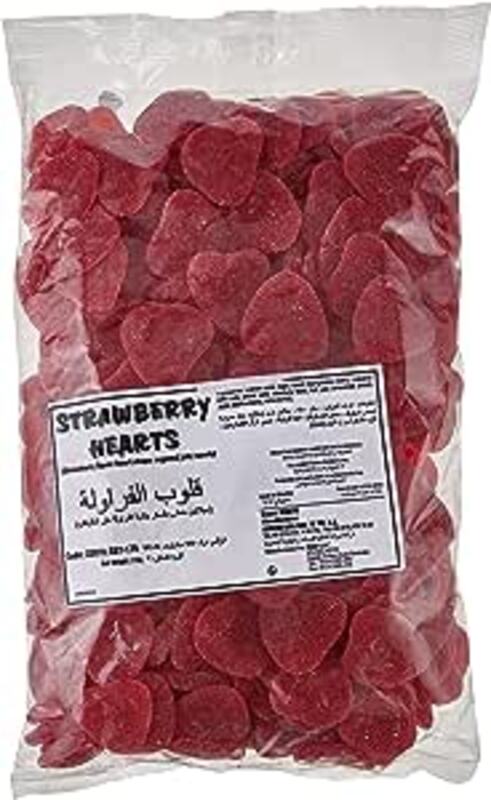 Sweet Factory Strawberry Hearts - Soft and Chewy Texture - Best for  Any Parties & Candy Buffet - Can Be Used as Cake Decorations - 2 kg