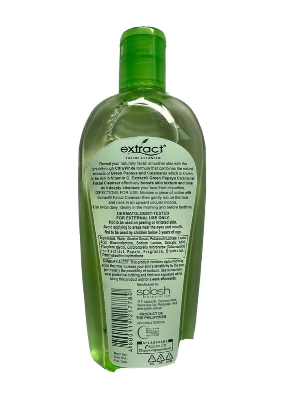 Extract Facial Cleanser Green Papaya Calamansi - With Citrus White Formula - Boost Skin Texture and Tone - Deeply Cleanses - 225ml