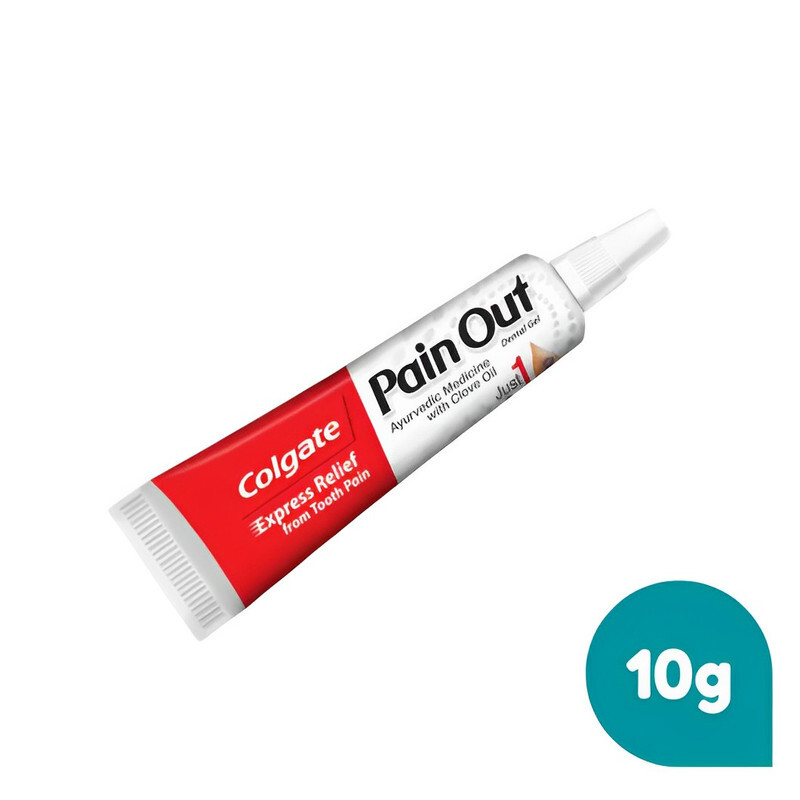 Colgate Pain Out Dental Gel - Express Relief from Tooth Pain - Ayurvedic Medicine with Clove Oil - Just 1 Drop - 10 g