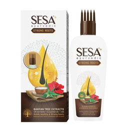 Sesa Ayurvedic Strong Roots Hair Oil - Hair Strenghtening Reduces Hairfall - No Mineral Oil Hair Oil For Women And Men - 100 ml