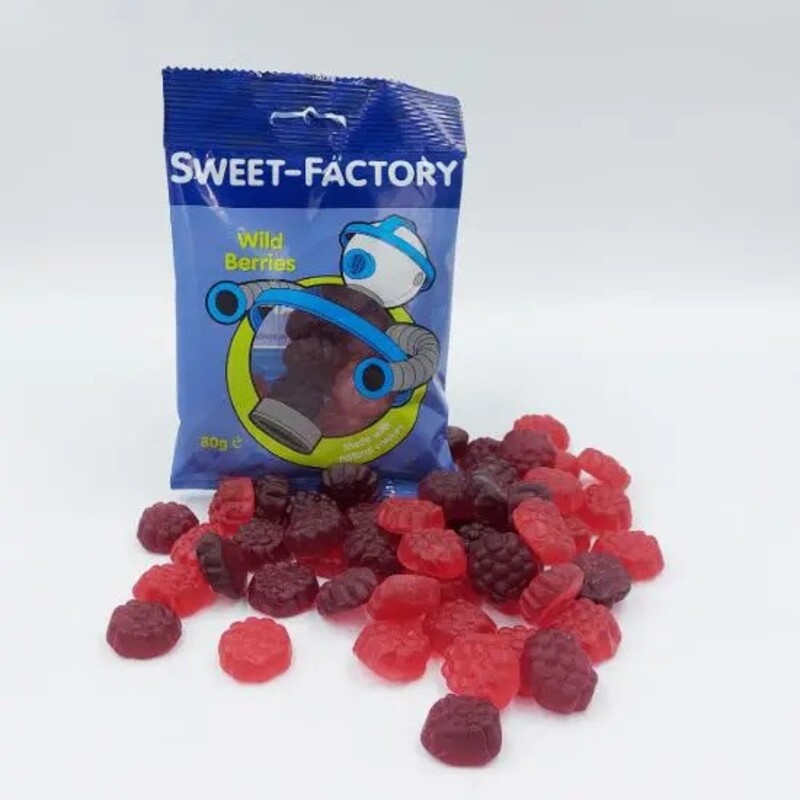 Sweet Factory Wild Berries  - Sweet & Tart Flavors - Chewy Texture - 80 gm