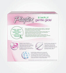 Playtex Simply Gentle Glide Super Absorbency Tampons - Fragrance Free - Simple.Gentle.Reliable - 16 Tampons with Free Plastic Applicator - White