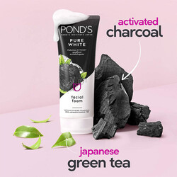 Pond's Pure White Deep Facial Foam With Activated Charcoal And Japanese Green Tea - Brightening Facial Foam - 100 g