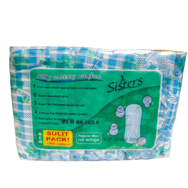 Sisters Day Maxi Sulit Pack - For Regular Flow - No Wings - 12 Pads 240mm