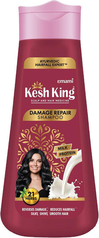 

Emami Kesh King Damage Repair Shampoo with Milk Protein & 21 Herbs - Ayurvedic Hairfall Expert - Reverses Damage & Reduces Hairfall - Gives You Silky,