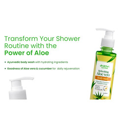 Dhathri Aloe Vera Body Wash - Helps to Refresh, Soothe & Moisturize Skin - With Indian Aloe, Cucumber & Mandarin Orange - 500 ml