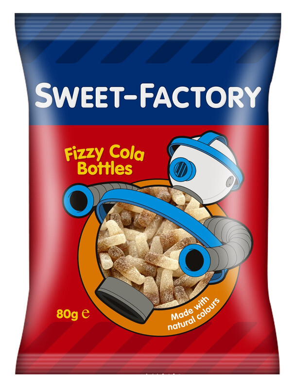 Sweet Factory Fizzy Cola Bottles - Gummy Sweet Candies - Made With Natural Colours - 80 gm