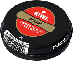 Kiwi Paste Shoe Polish Black - Enhanced Color - Glossy Finish - Easy Application - Travel-Friendly Size - 40g