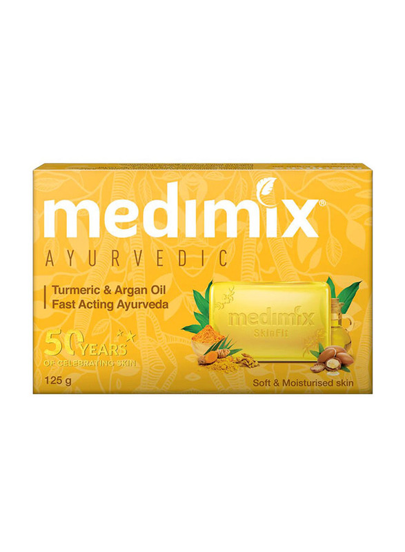 Medimix Turmeric & Argan Oil Bath Soap, Yellow, 4 x 125gm