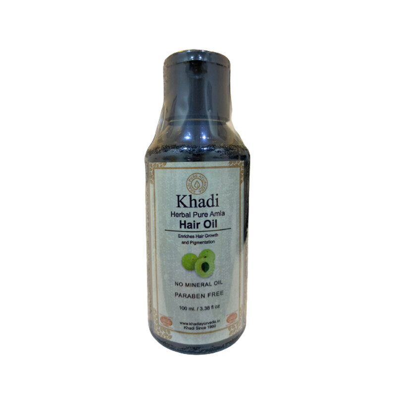 

Khadi 100% Herbal Pure Amla Hair Oil Enriches Hair Growth and Pigmentation Mineral Oil and Paraben Free - 100 ml