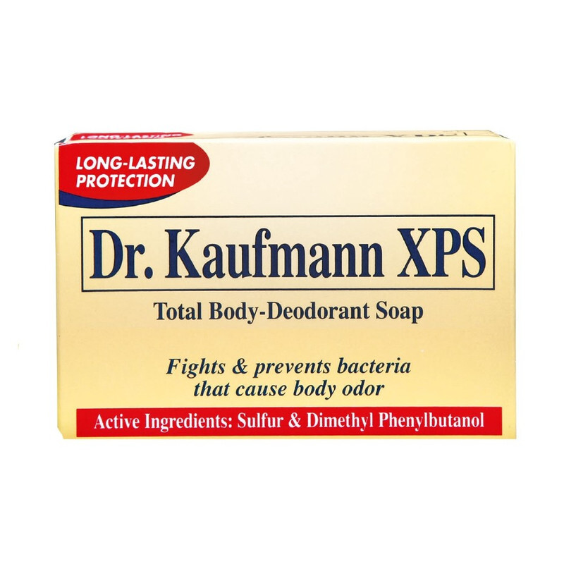 Dr Kaufmann XPS Total Body Deodorant Soap Fights and Prevents Bacteria That Cause Body Odor Long Lasting Protection With Sulphur and Dimethyl Phenylbutanol 80 g