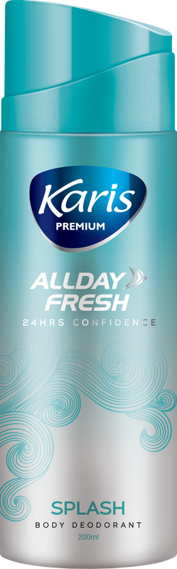 

Karis Premium All Day Fresh Splash - Body Deodorant - Provides 48 hrs of Odor Protection - Keeps you Fresh and Active - 200 ml