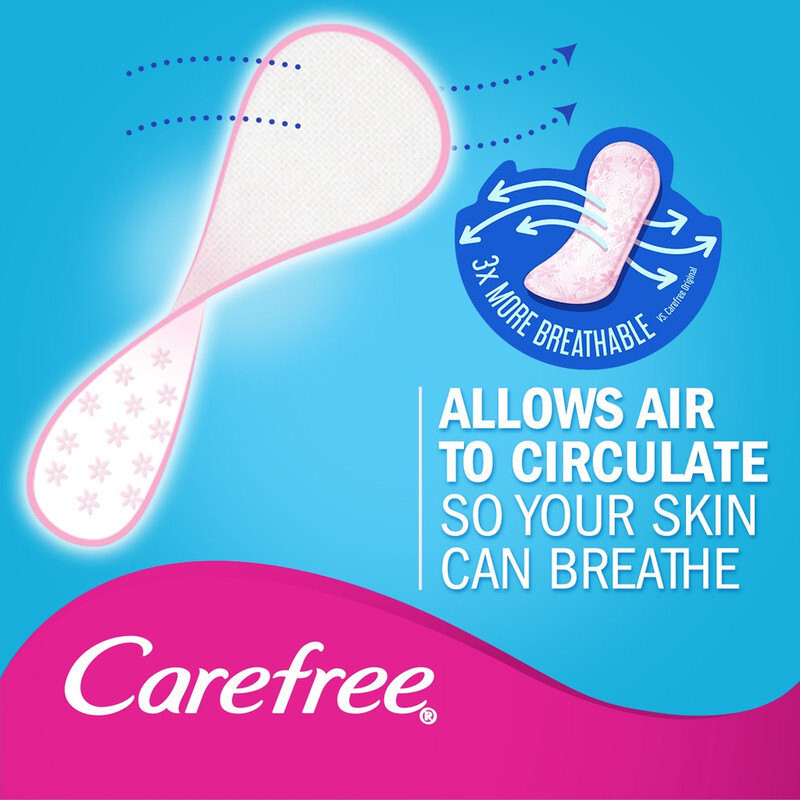 Carefree Breathable Panty Liners Cottony Soft Breathable For Extra Freshness Shower Fresh Scent 8 Liners