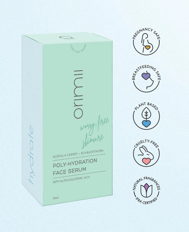 Orimii Poly Hydration Face Serum - Hydrate your Skin - Natural Fragrance - Safe for Pregnancy & Breastfeeding Mommy - 30 ml