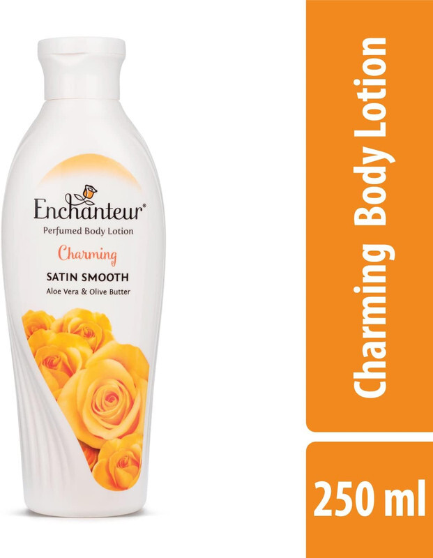 Enchanteur Perfumed Body Lotion Charming Satin Smooth - Aloe Vera & Olive Butter - Used to Soften and Moisturize Your Skin - 250ml