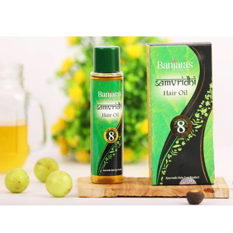 Banjara's Samvridhi Hair Oil - Promotes Growth, Increases Scalp Circulation & Conditions Hair from First Use - Fights Hair Fall, Hair Breakage, Dandruff, Premature Greying & Dryness- 125 ml