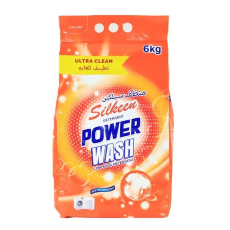 

Silkeen Detergent Power Wash - Powerful Cleaning Action - Gentle on Fabrics - Ultra Clean - Active Booster - Low Suds Detergent - 6 kg